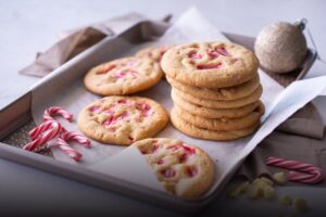 WHITE CHOC AND CANDY CANE COOKIES